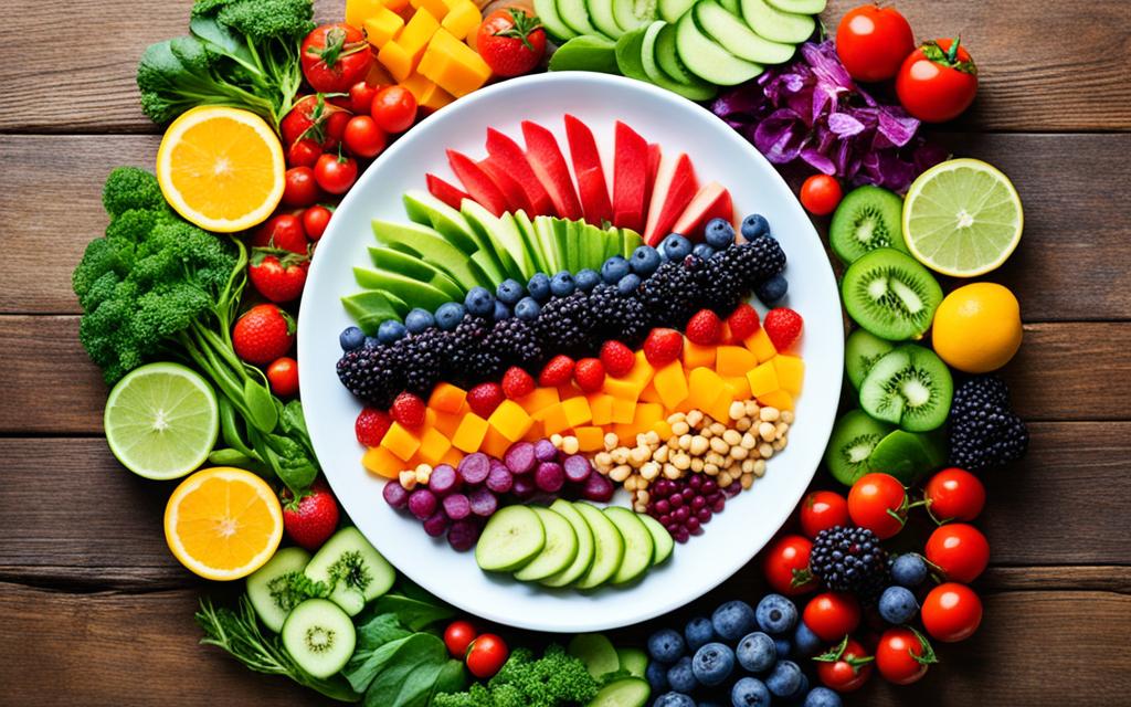 Ideias de refeições coloridas com frutas e vegetais